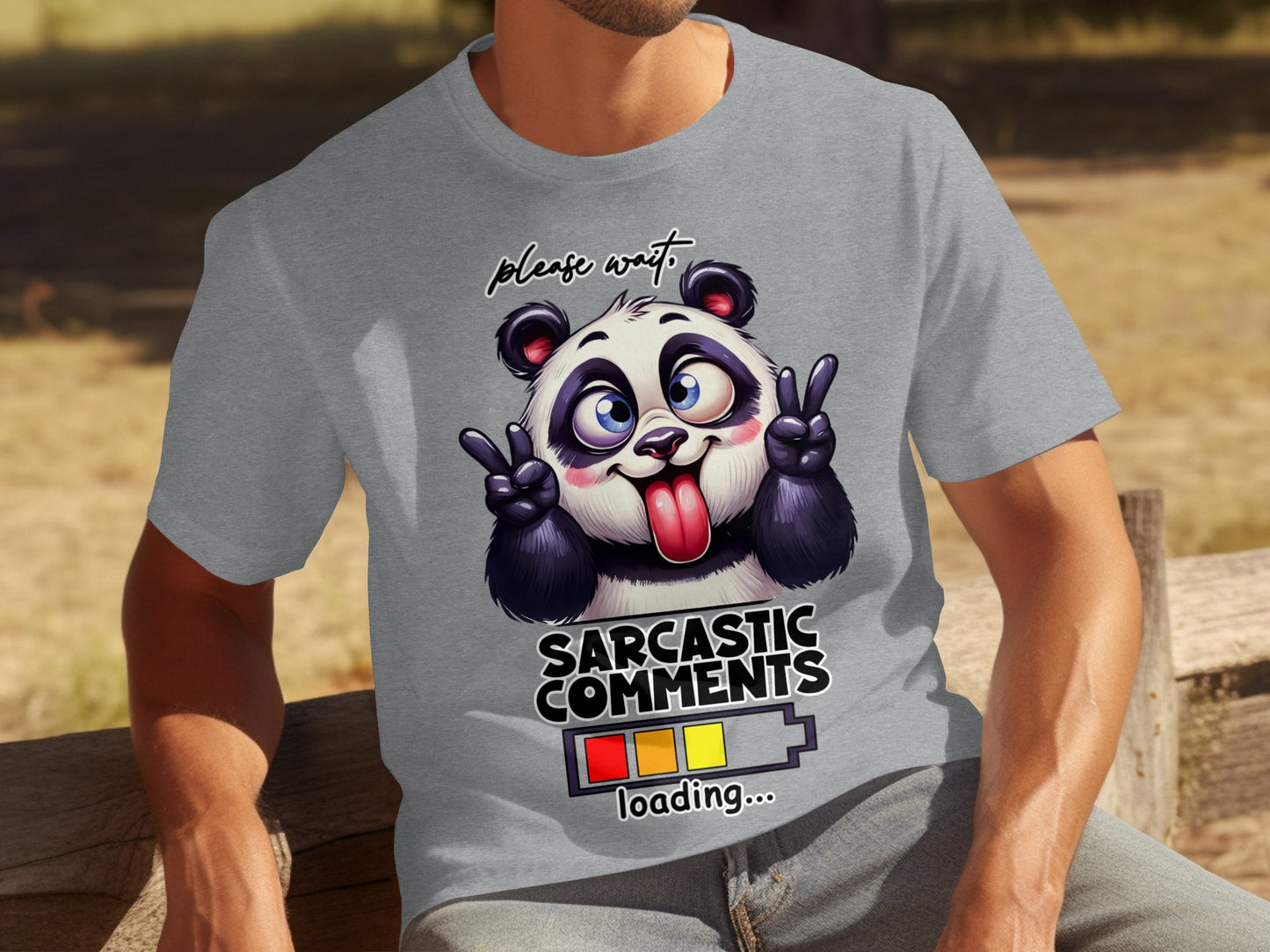 Sarcastic Comments Loading Cute Panda Graphic T-Shirt