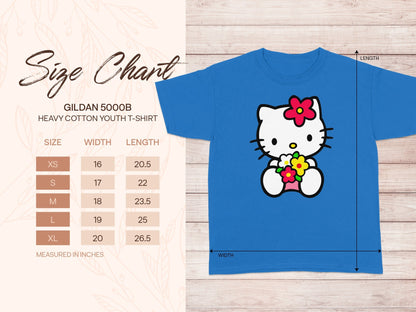 Hello Kitty Flower Design Youth T-Shirt Gildan 5000B product type