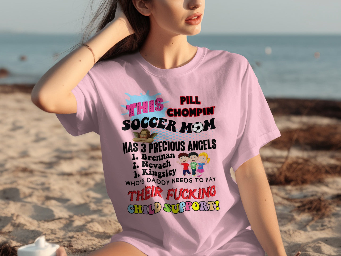 This Pill Chompin Soccer Mom Has 3 Precious Angels Shirt