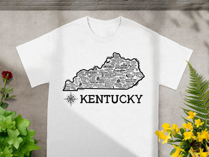 Kentucky State Map Design White T-Shirt Product