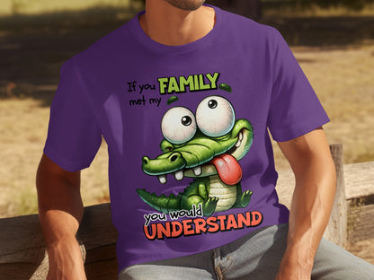 If You Met My Family Funny Cartoon Crocodile T-Shirt