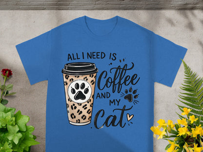 All I Need Is Coffee and My Cat Blue T-Shirt