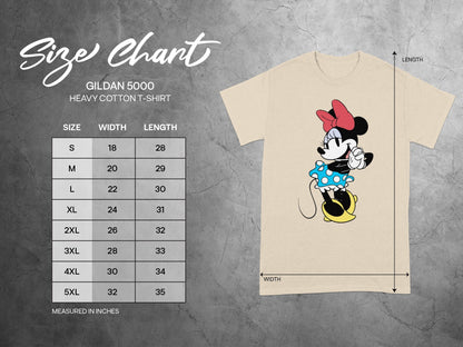 Gildan 5000 Minnie Mouse Size Chart T-shirt product type