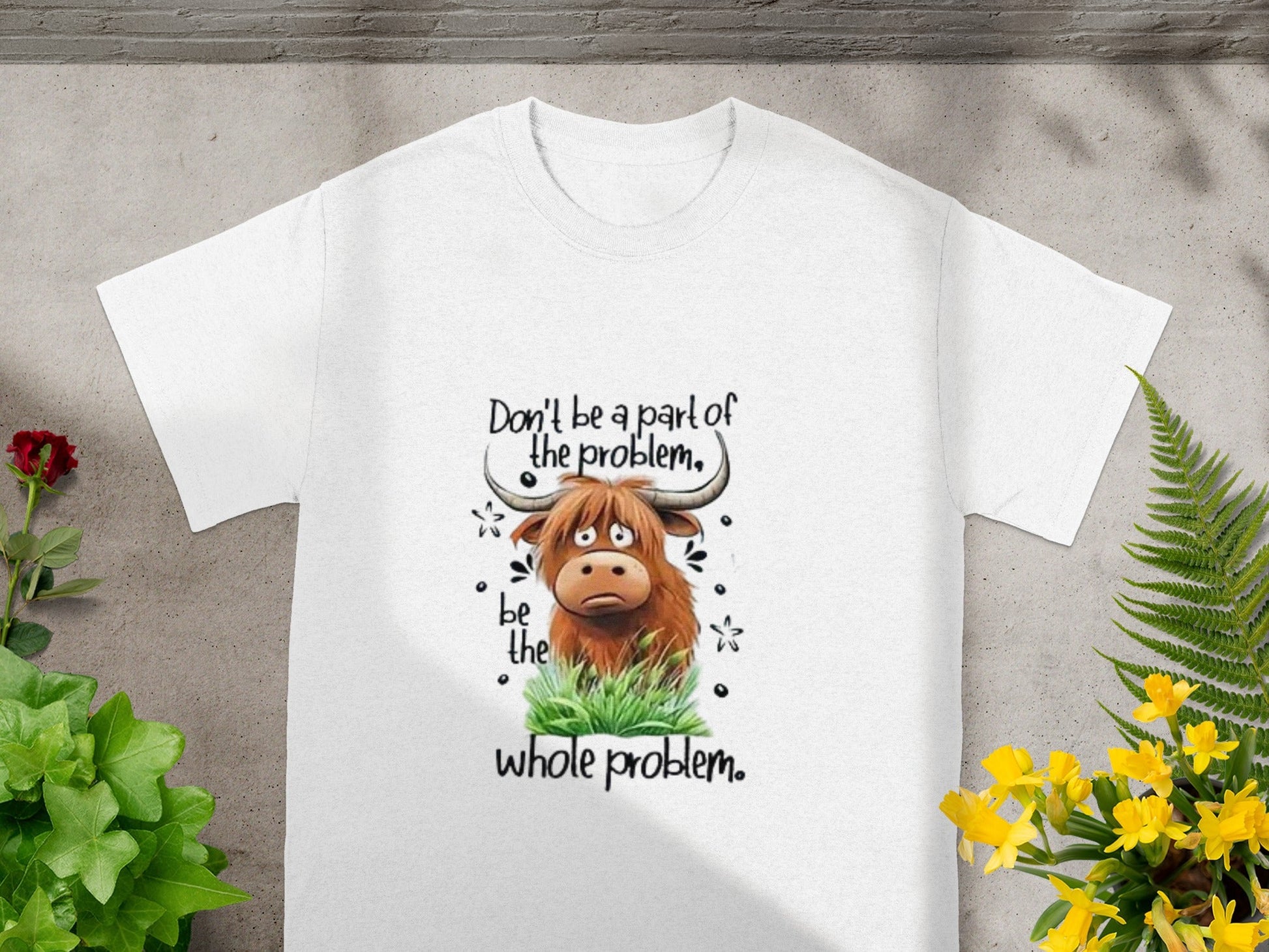 Don't Be Part Of The Problem Funny Highland Cow Shirt