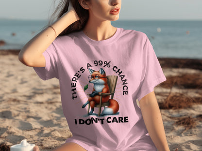 Humorous Fox Graphic There's a 99% Chance Quote Shirt