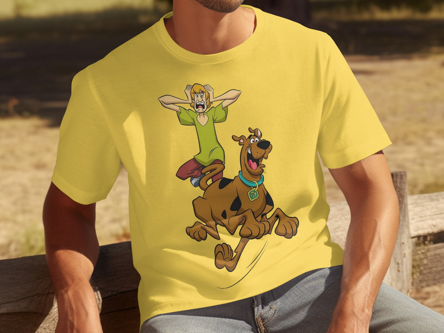 Scooby-Doo and Shaggy Graphic Print Yellow Shirt