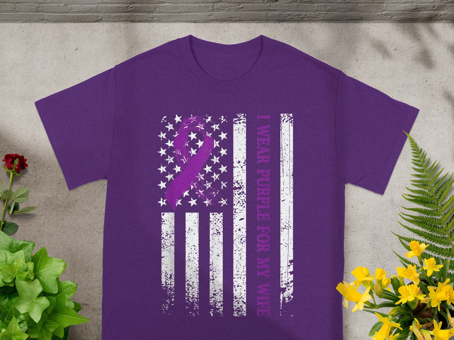 I Wear Purple For My Wife Awareness Shirt Product
