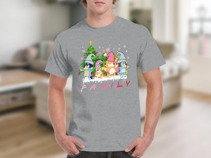 Christmas Family Cartoon Characters Graphic T-shirt