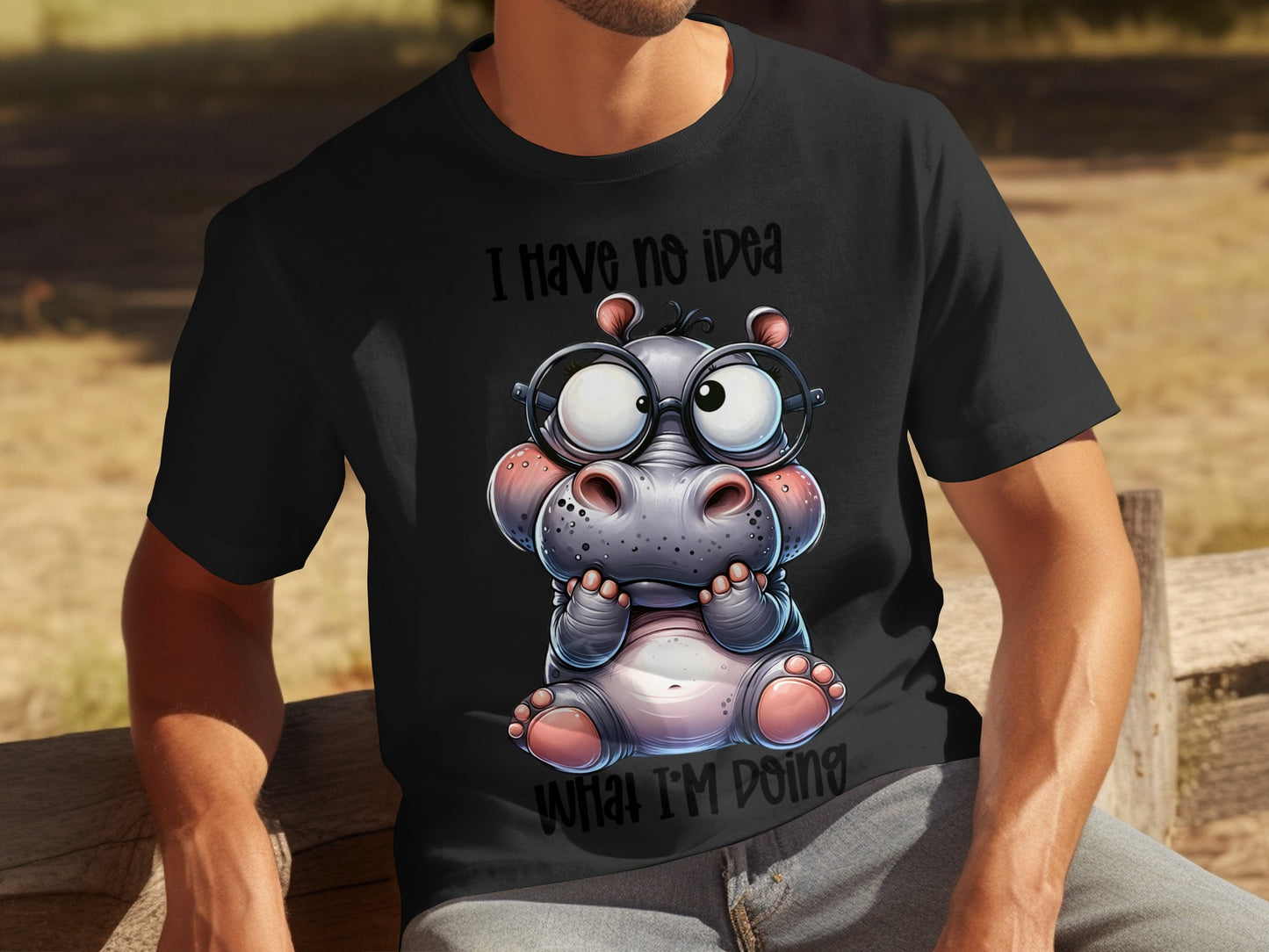 Funny Hippo Graphic I Have No Idea What I'm Doing Shirt