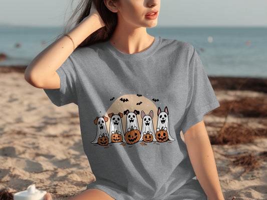 Cute Halloween Dogs with Pumpkins T-Shirt product