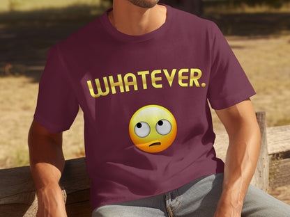Whatever Rolling Eyes Emoji Graphic T-Shirt Product