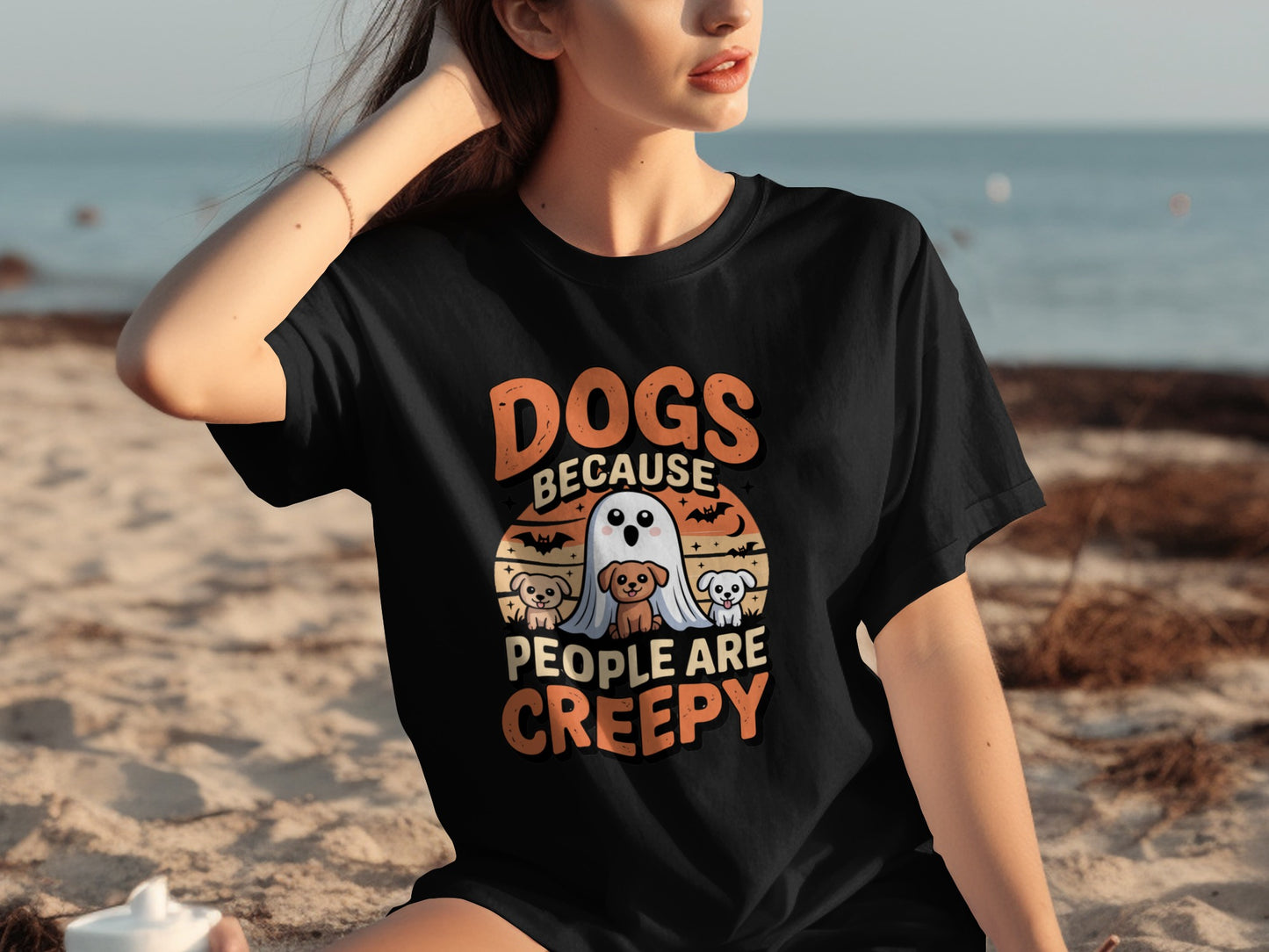 Dogs Because People Are Creepy Graphic Tee Shirt