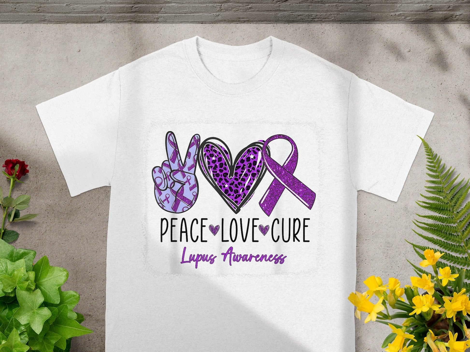 Peace Love Cure Lupus Awareness T-shirt