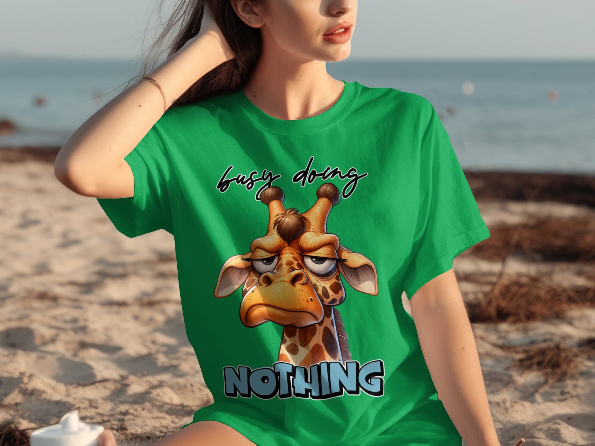 Funny Giraffe Busy Doing Nothing T-Shirt