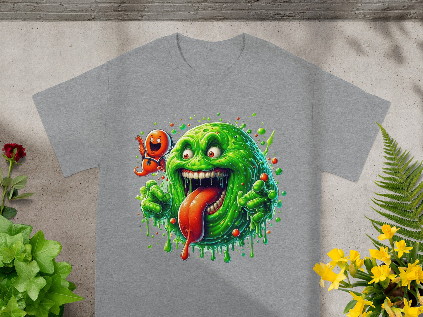 Colorful Monster and Cookie Friend Graphic T-Shirt