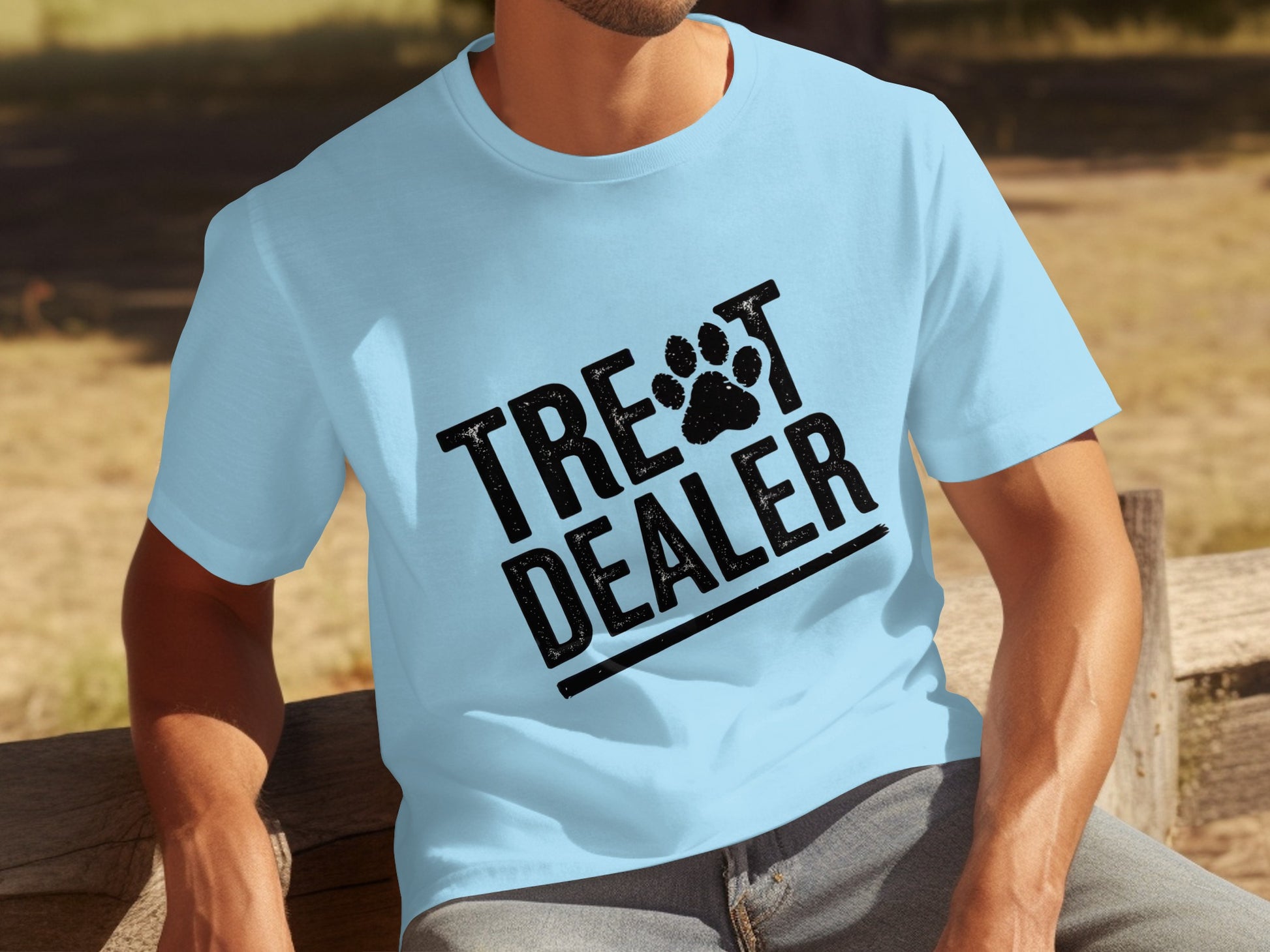 Funny Treat Dealer Paw Print Graphic T-shirt