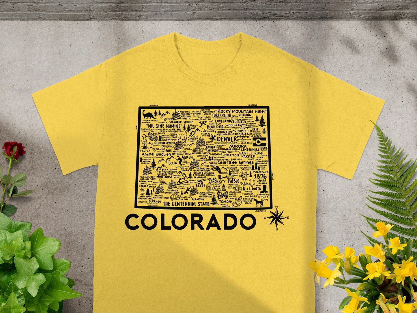 Colorado Map Typography Design State Souvenir Shirt