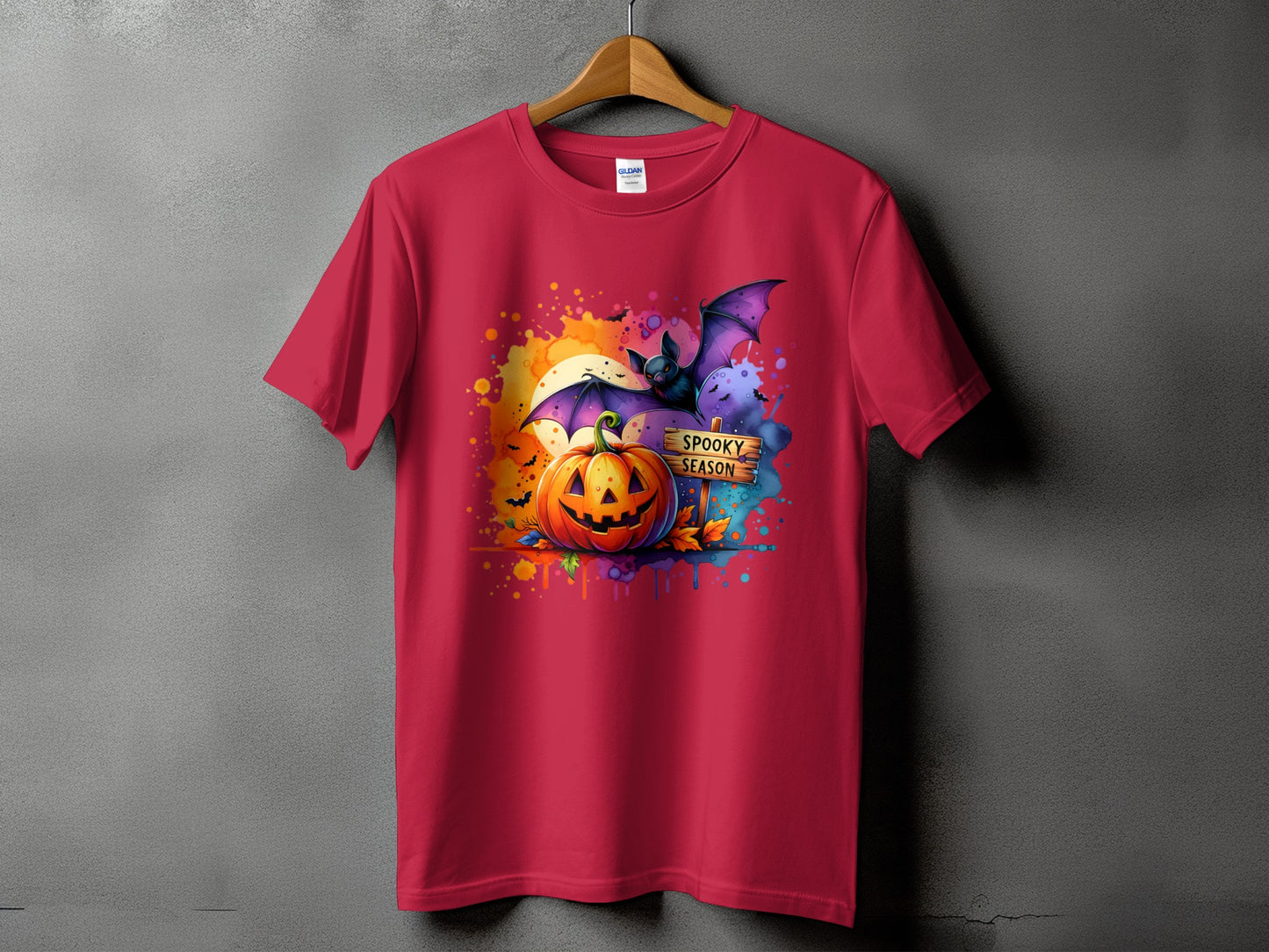 Halloween graphic with pumpkin, bat, and "Spooky Season" text.