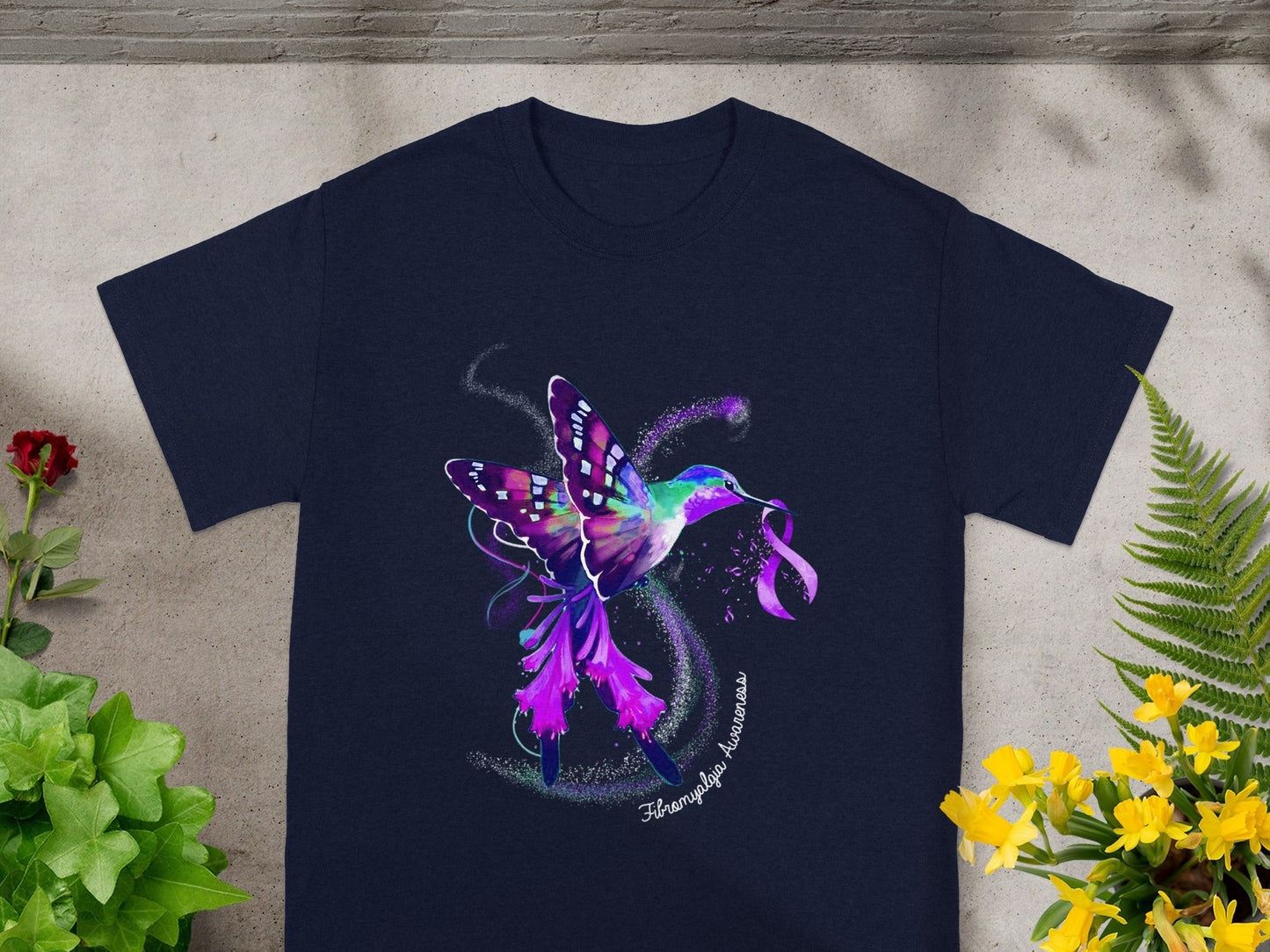 Fibromyalgia Awareness Hummingbird Butterfly Shirt