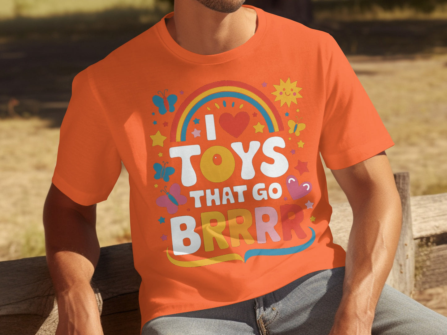 I Love Toys That Go BRRRR Colorful Graphic T-Shirt