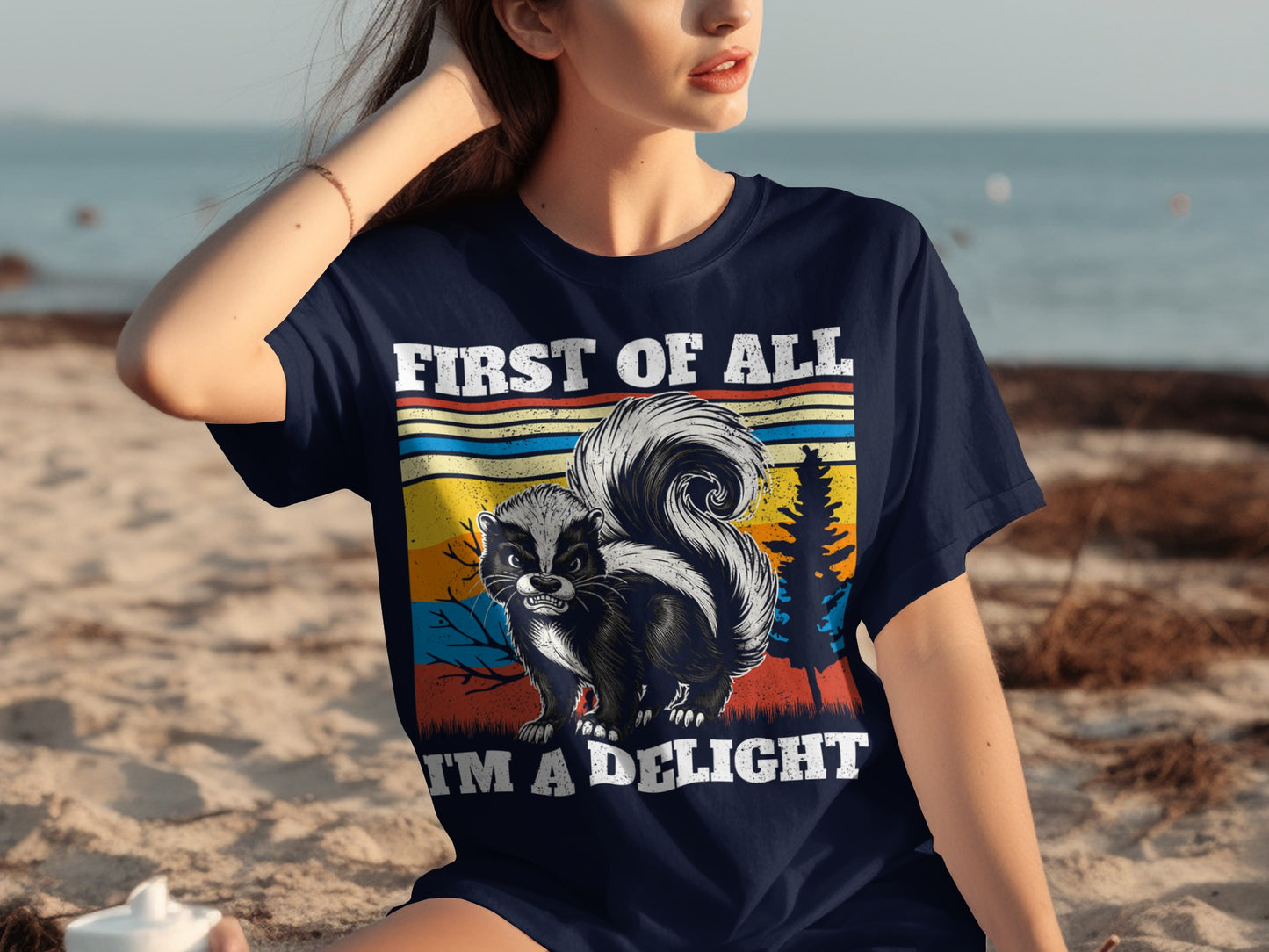 First Of All I'm A Delight Skunk Graphic T-Shirt