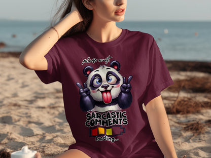Sarcastic Comments Loading Cute Panda Graphic T-shirt