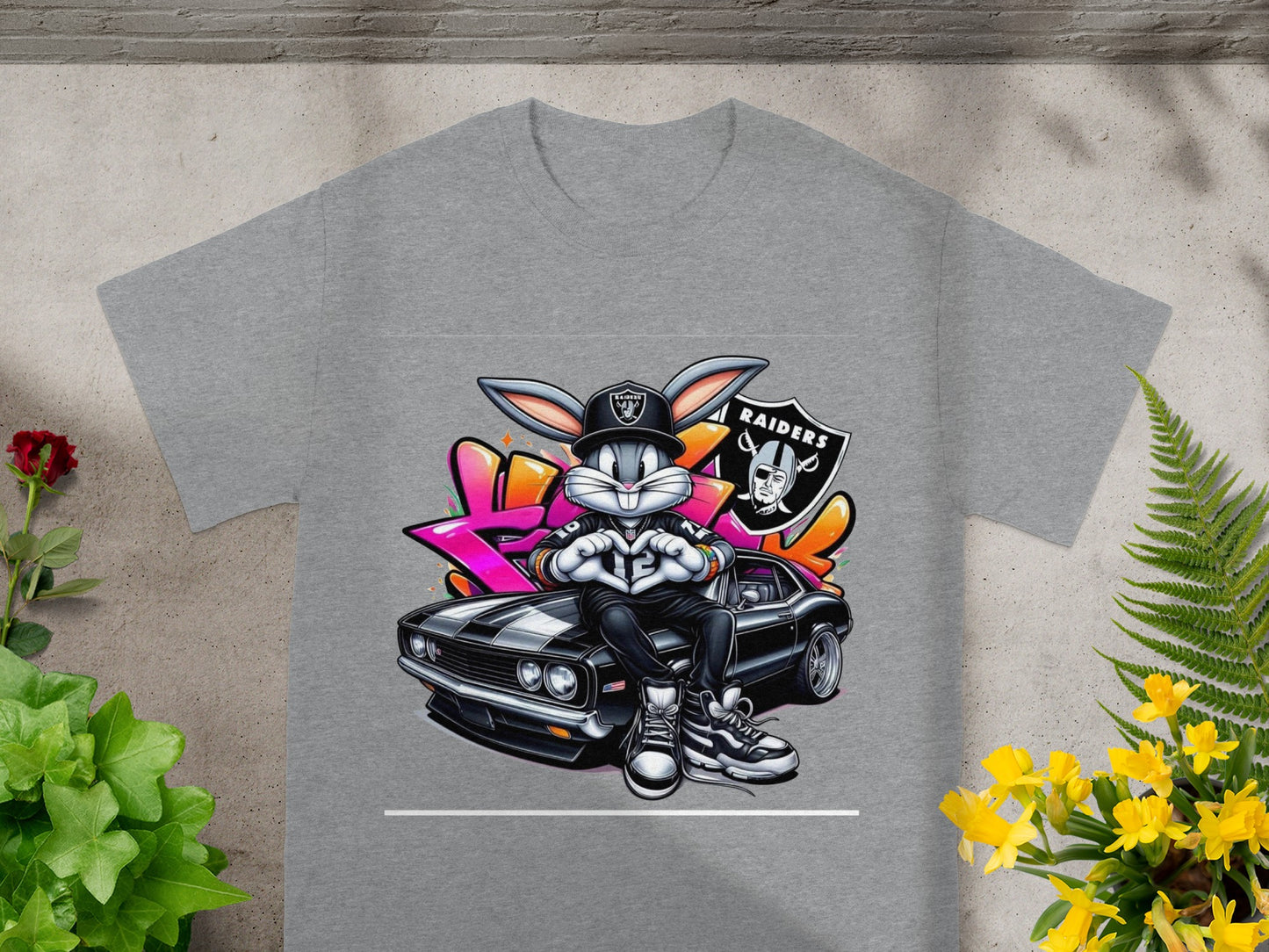 Bugs Bunny Raiders Car Graffiti Artwork T-shirt