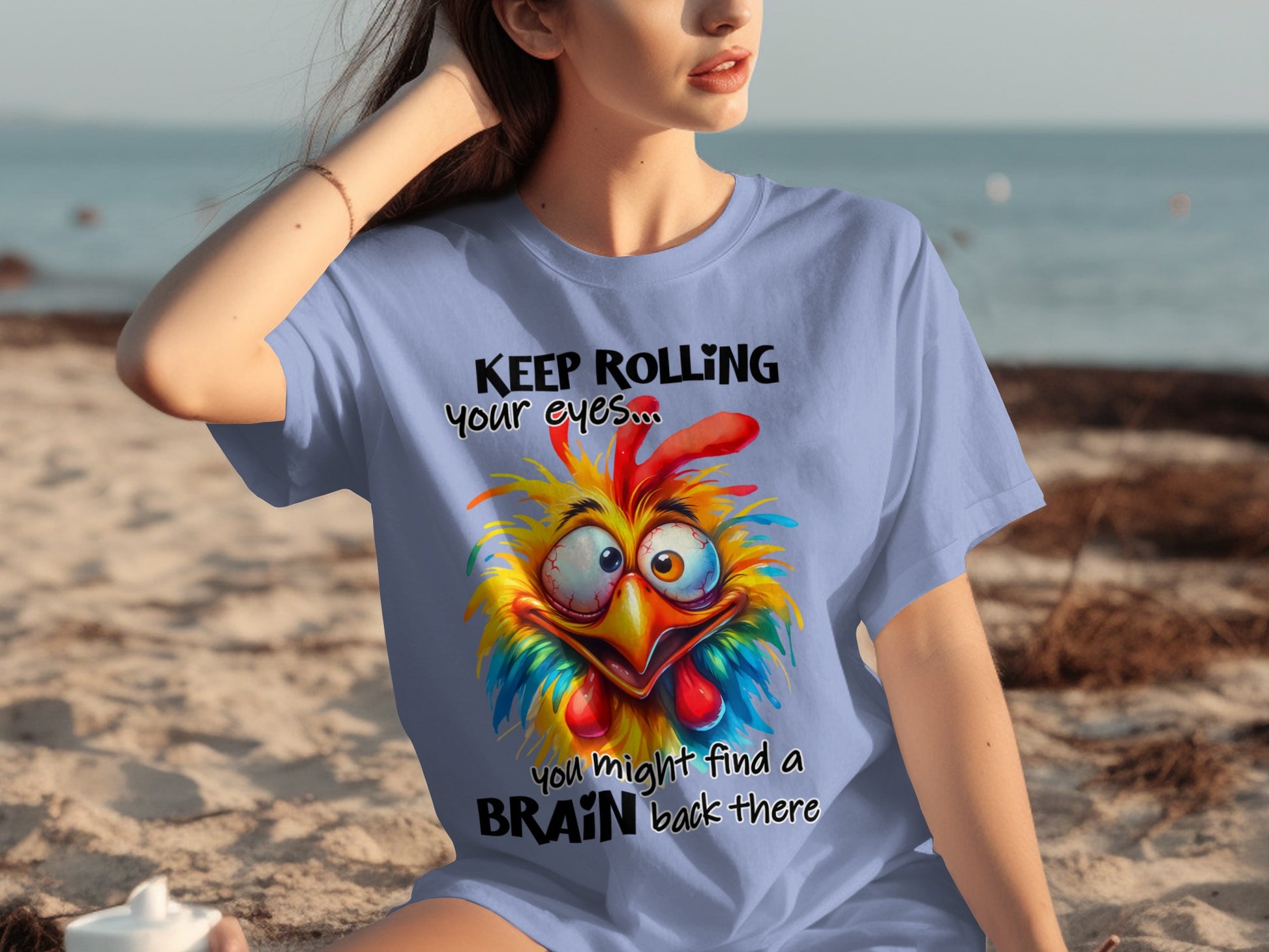 Keep Rolling Your Eyes Funny Colorful Brain T-shirt