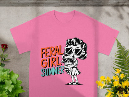 Feral Girl Summer Graphic Tee Fun Outdoor Vibes Shirt