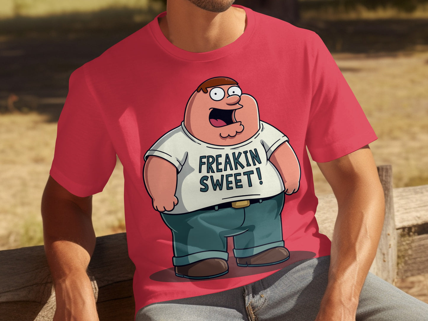 Freakin Sweet Cartoon Red Graphic Tee Shirt