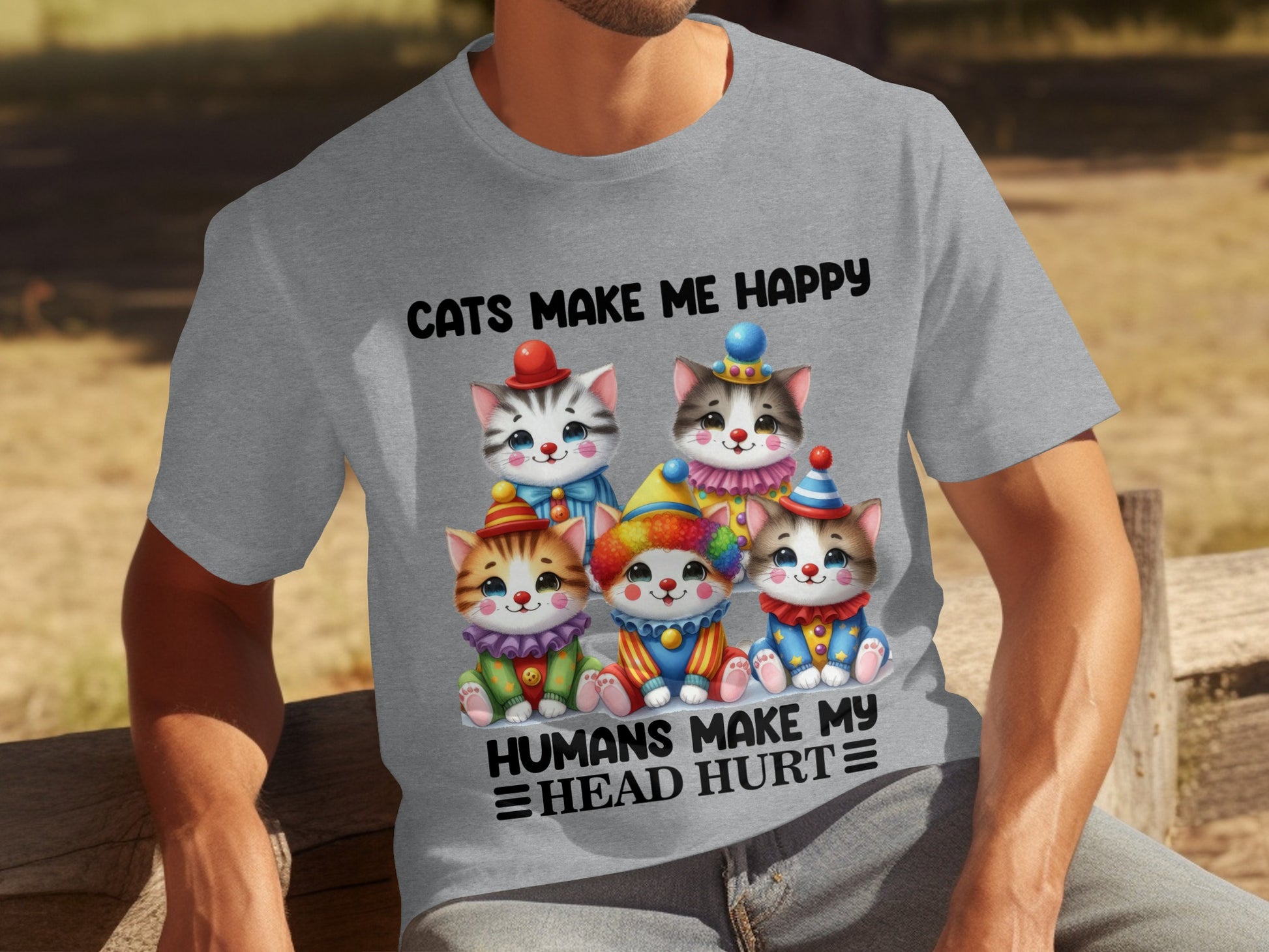 Cats Make Me Happy Humans Make My Head Hurt T-Shirt