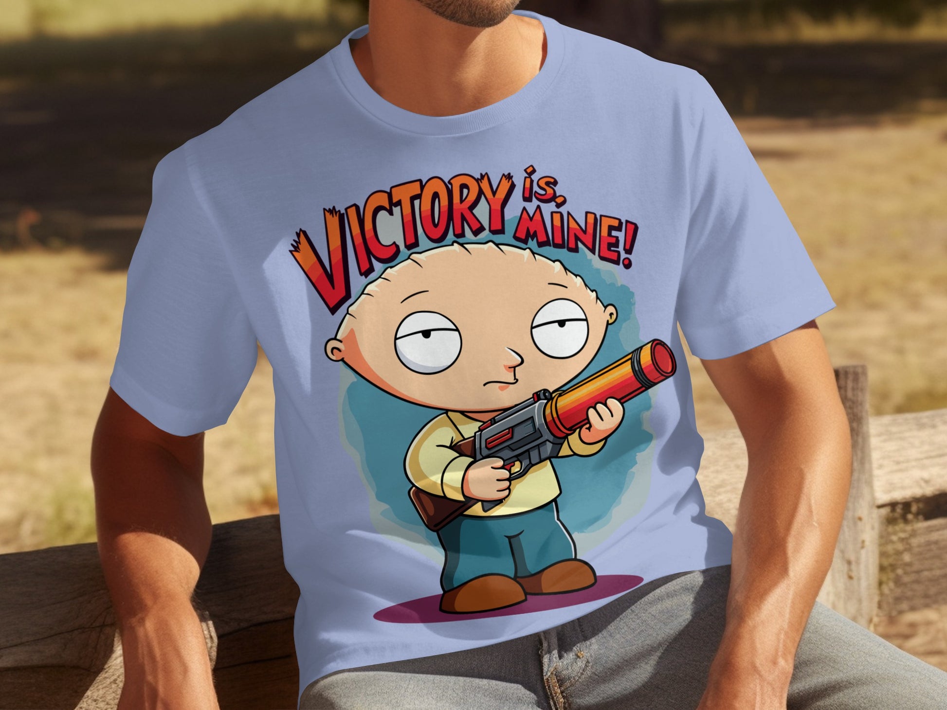 Victory Is Mine Cartoon Character Graphic T-Shirt