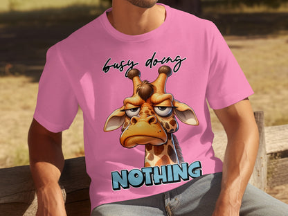 Busy Doing Nothing Giraffe Graphic T-shirt