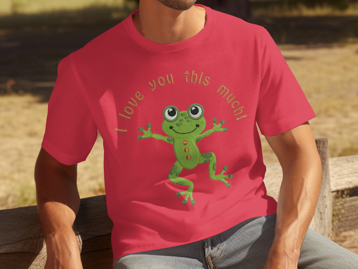 I Love You This Much Frog T-Shirt Fun Graphic Tee