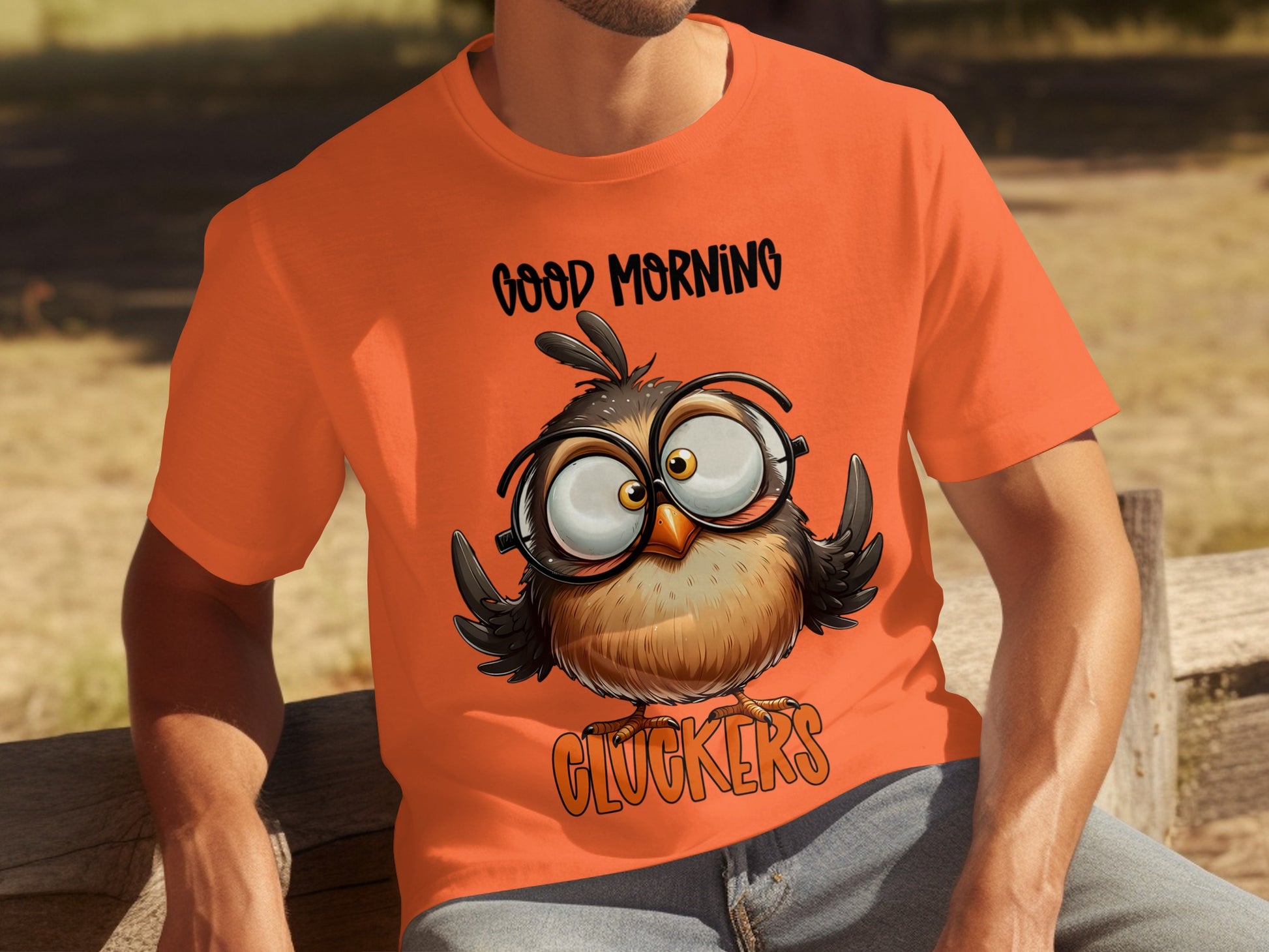 Good Morning Cluckers Funny Owl Graphic T-shirt