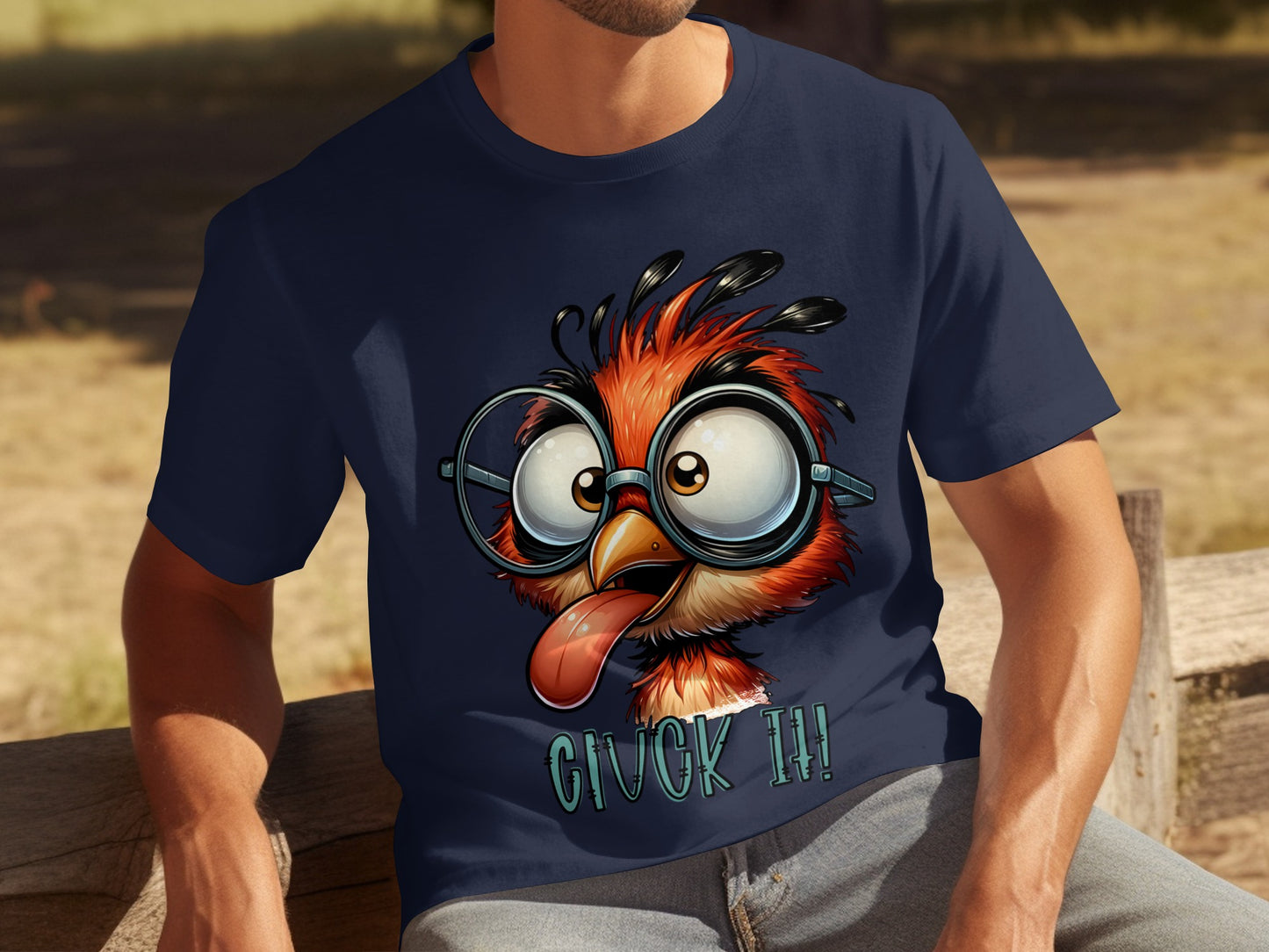Funny Big Eyed Bird Saying Gluck It Graphic Shirt