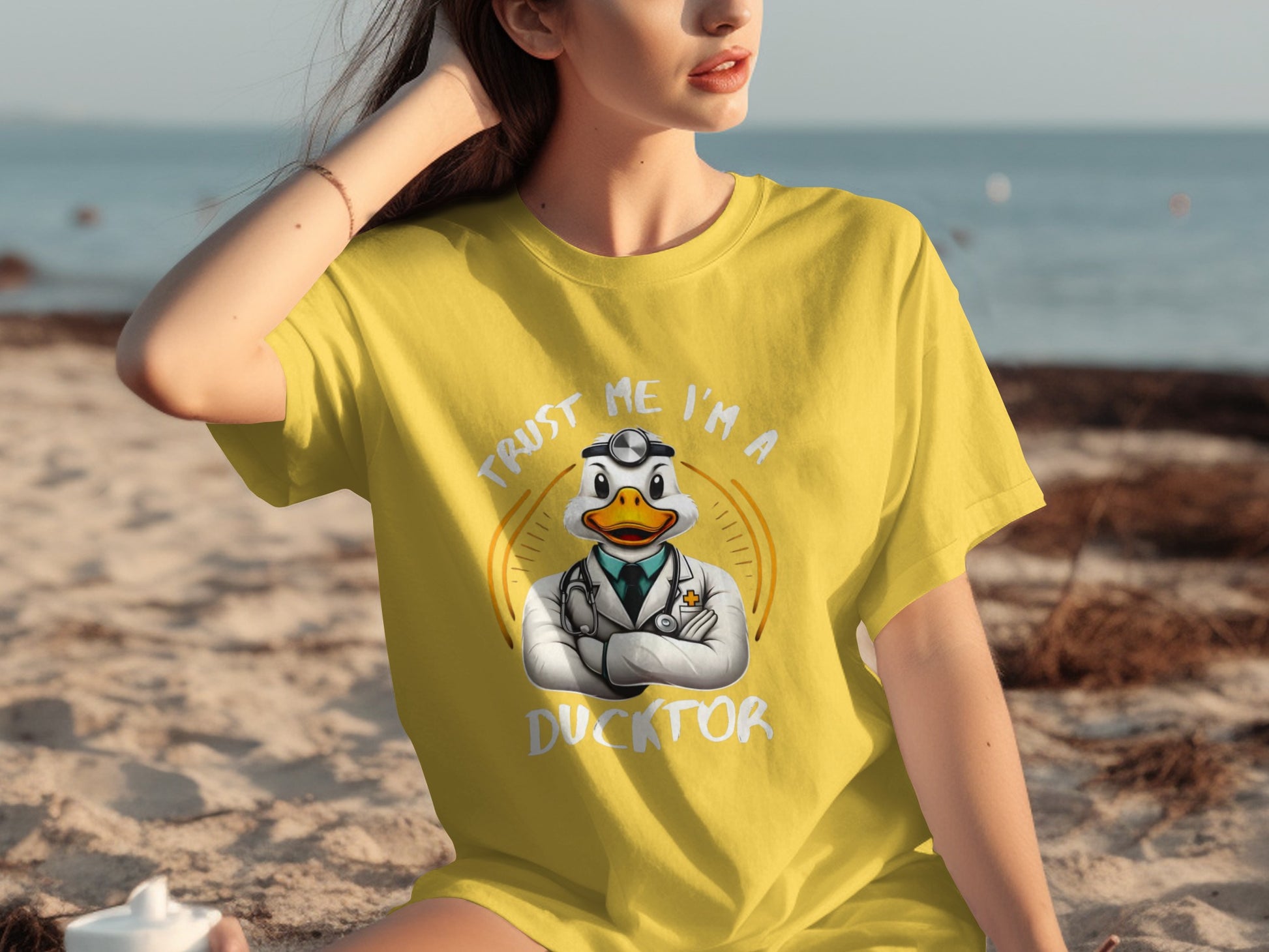 Trust Me I'm A Ducktor Text Graphic T-Shirt