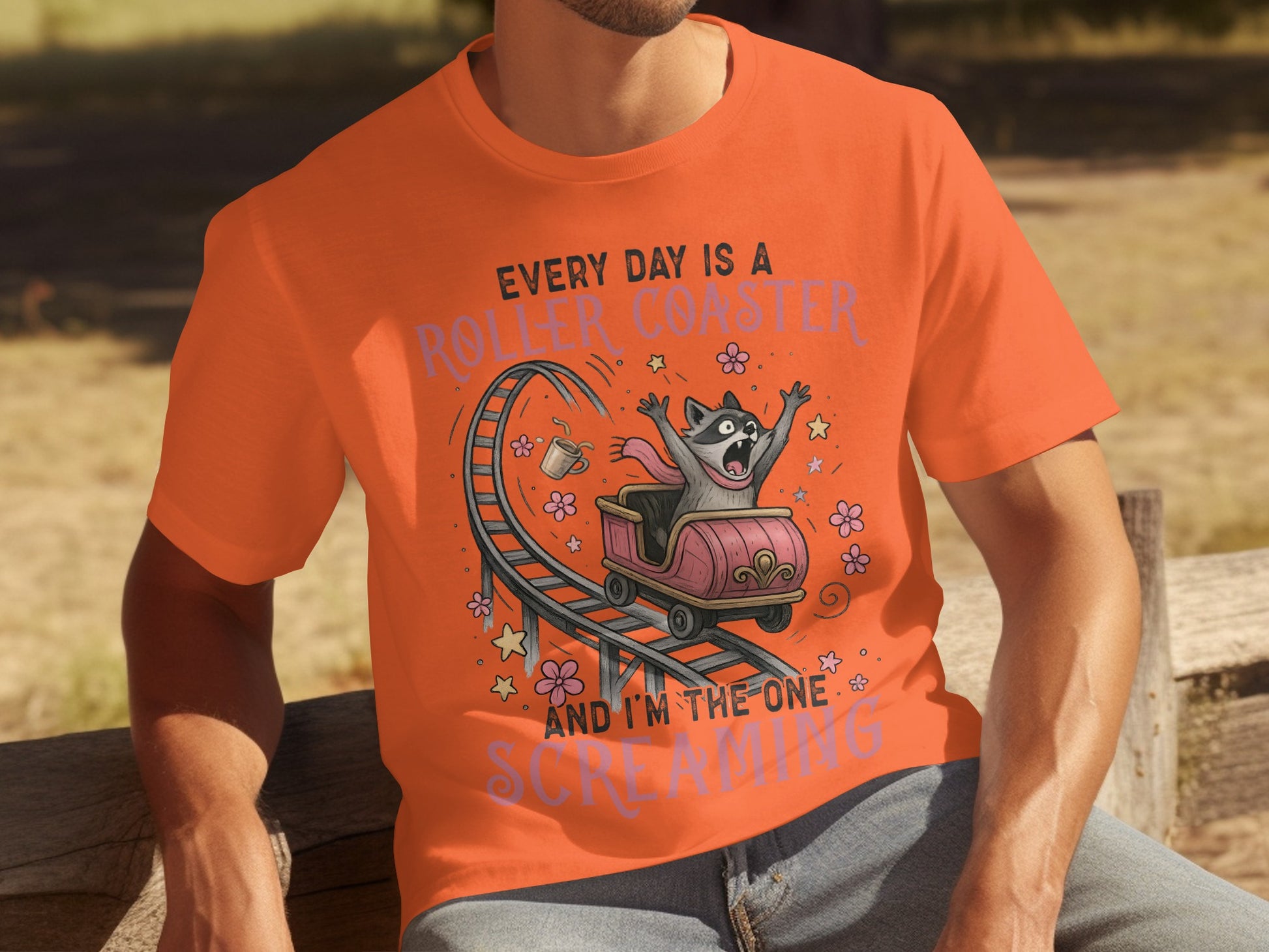 Every Day Is A Roller Coaster Screaming T-shirt
