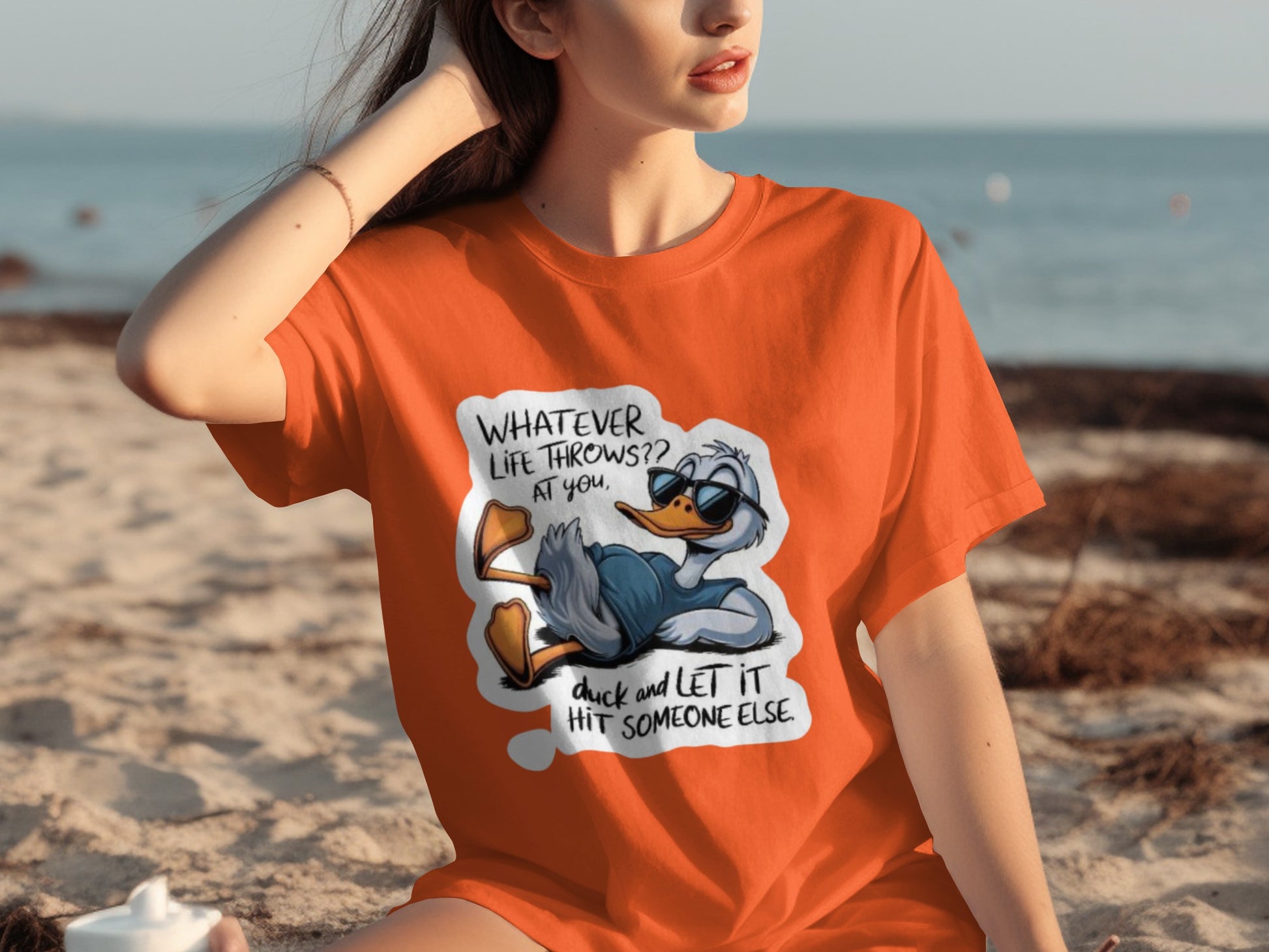 Relaxed Duck Let It Hit Someone Else Graphic T-Shirt
