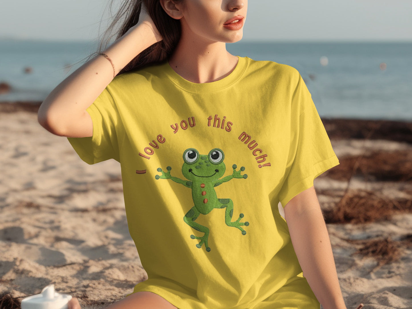 I Love You This Much Frog Design Printed Shirt