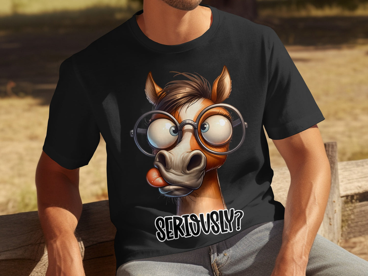 Hilarious Horse with Glasses Seriously? T-Shirt