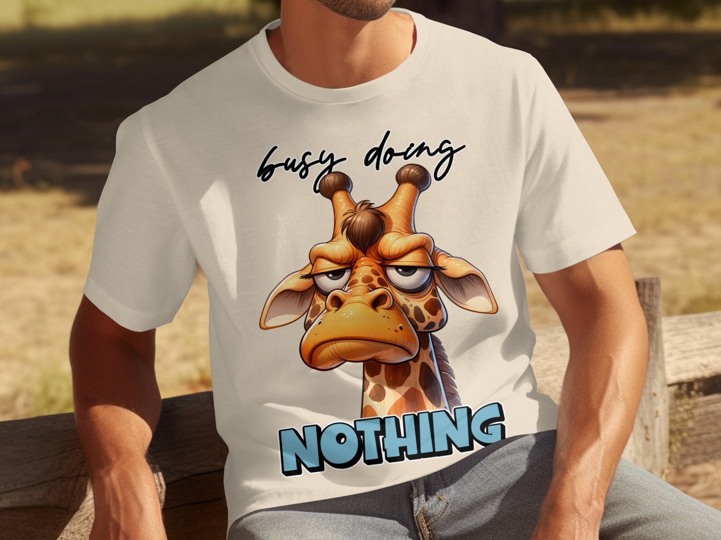 Busy Doing Nothing Giraffe Graphic T-Shirt Product