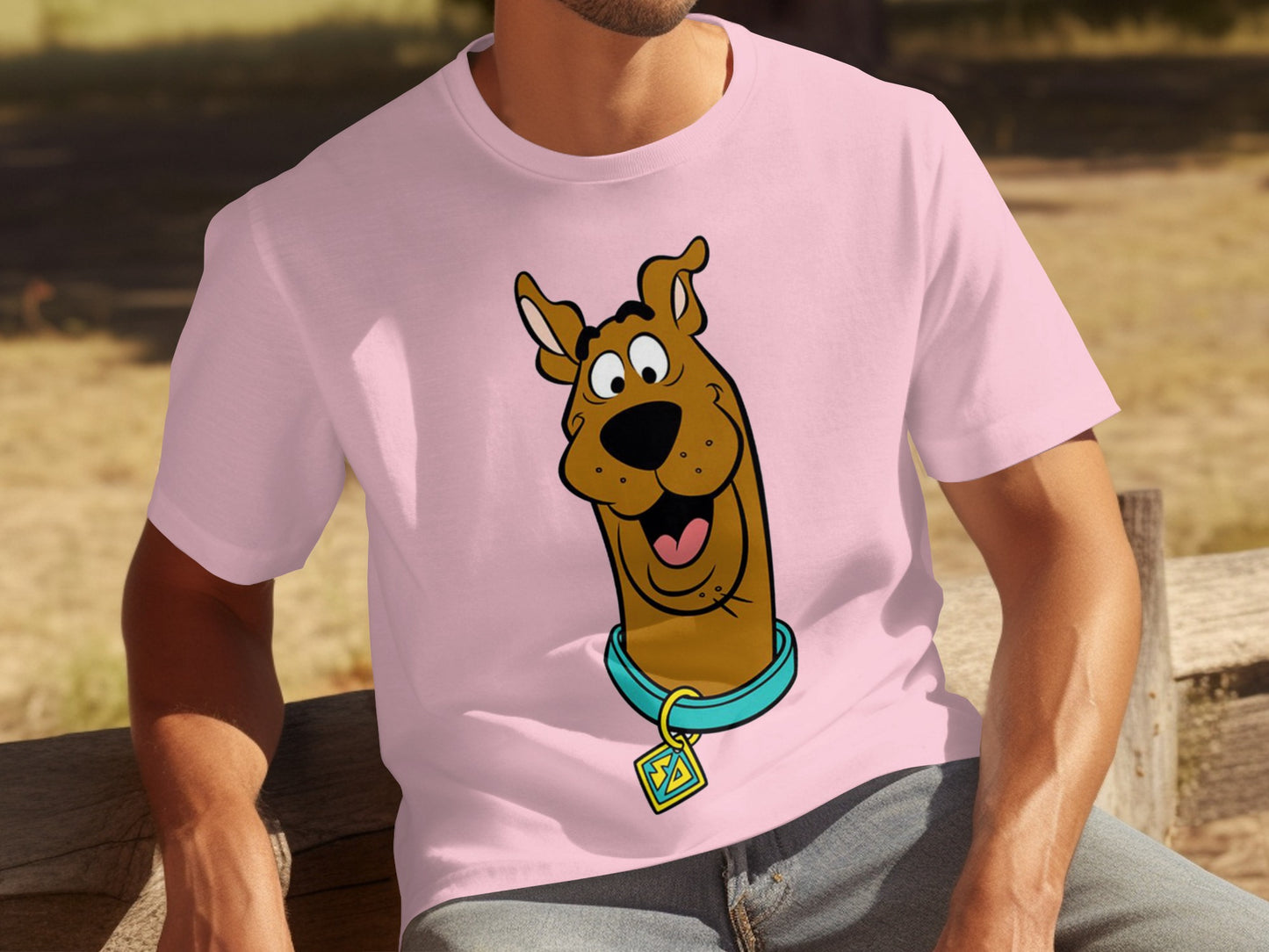 Pink T-Shirt with Cartoon Dog Character Print Design