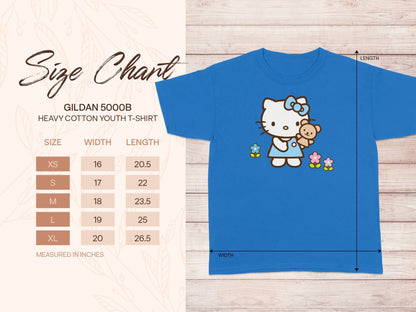 Blue Hello Kitty Teddy Bear Flowers GILDAN 5000B Youth T-Shirt product type