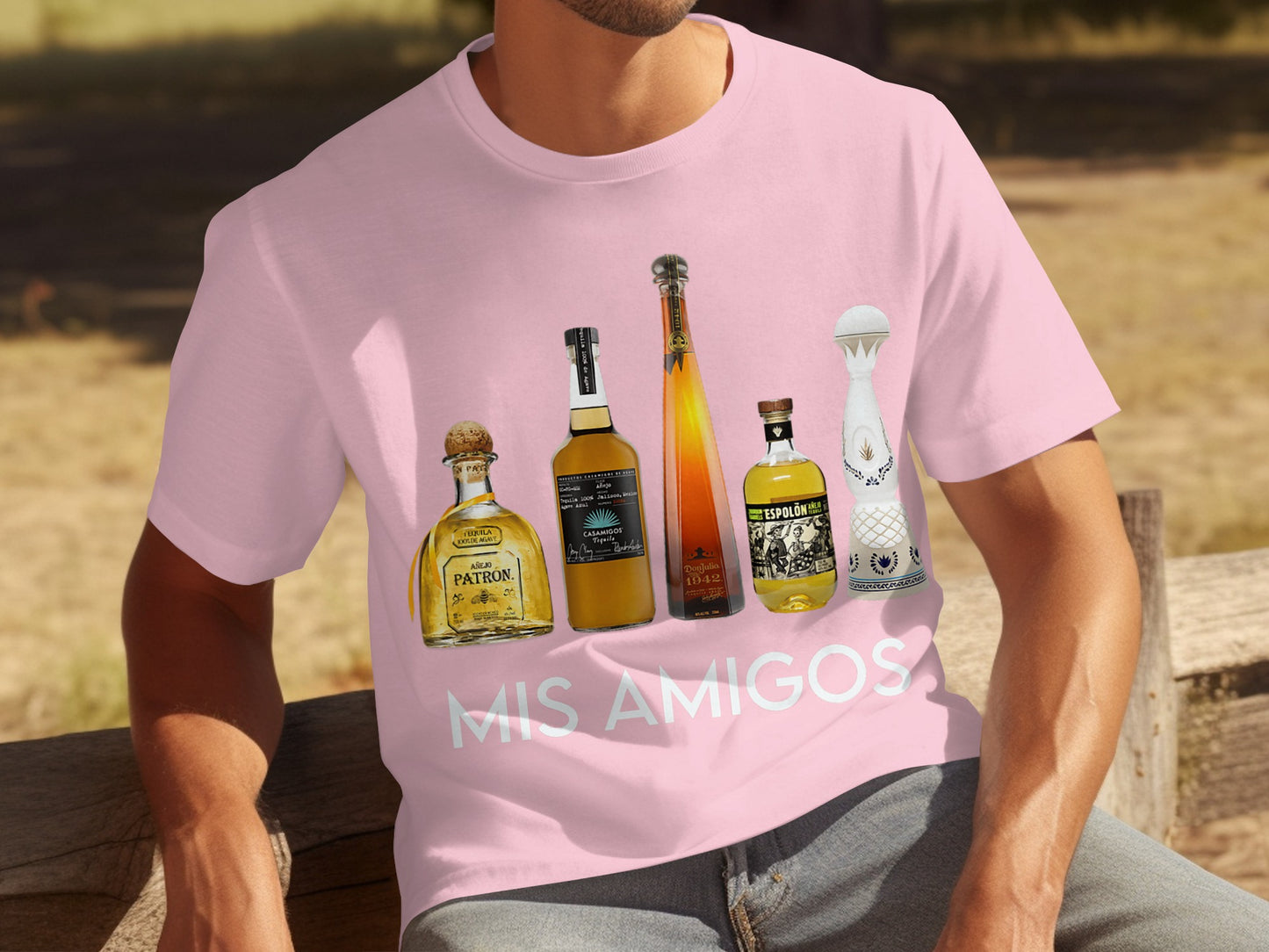 Mis Amigos Tequila Bottles Graphic T-Shirt
