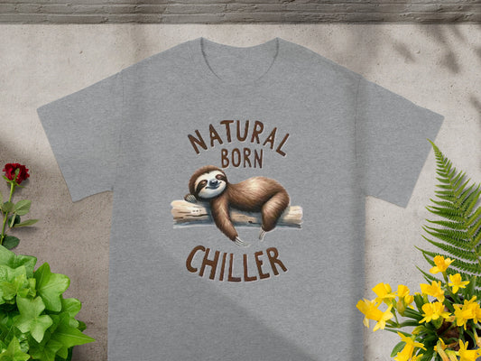 Natural Born Chiller Lazy Sloth Graphic Design T-Shirts