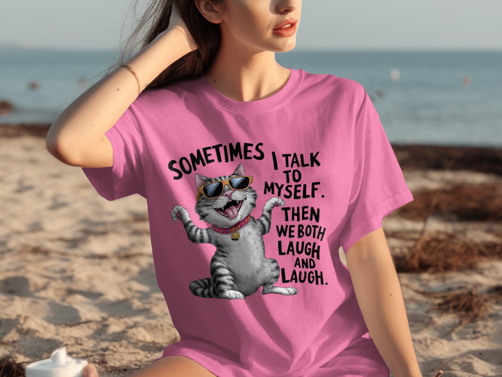 Sometimes I Talk to Myself Funny Cat T-Shirt