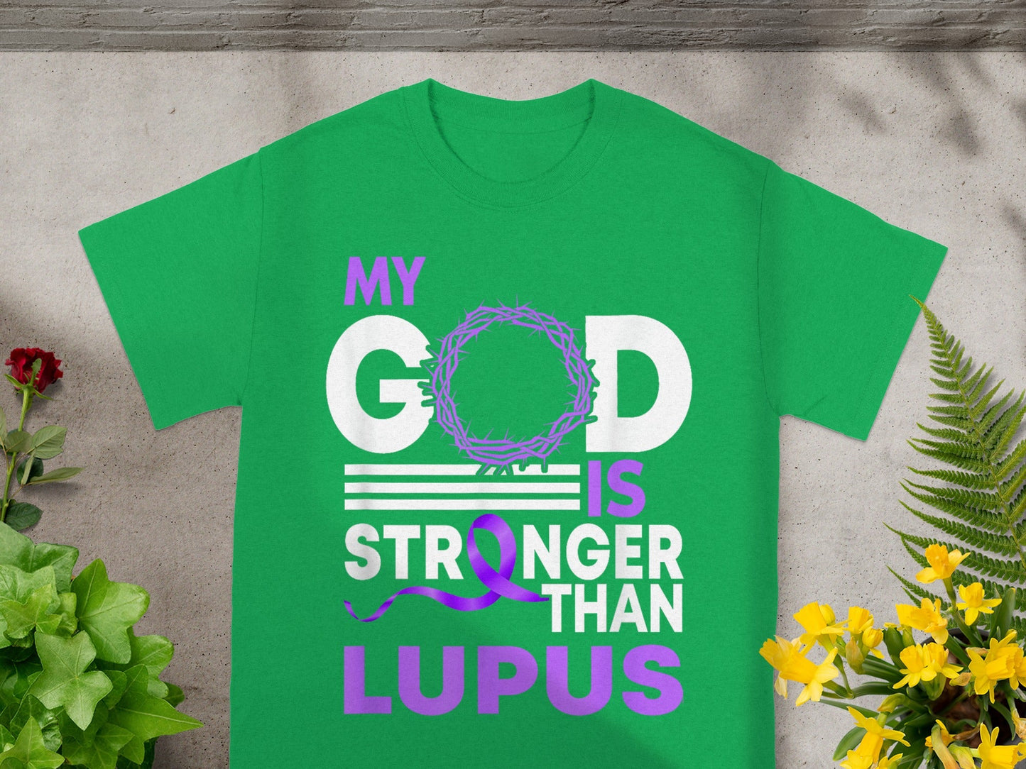 My God Is Stronger Than Lupus Inspirational T-Shirt