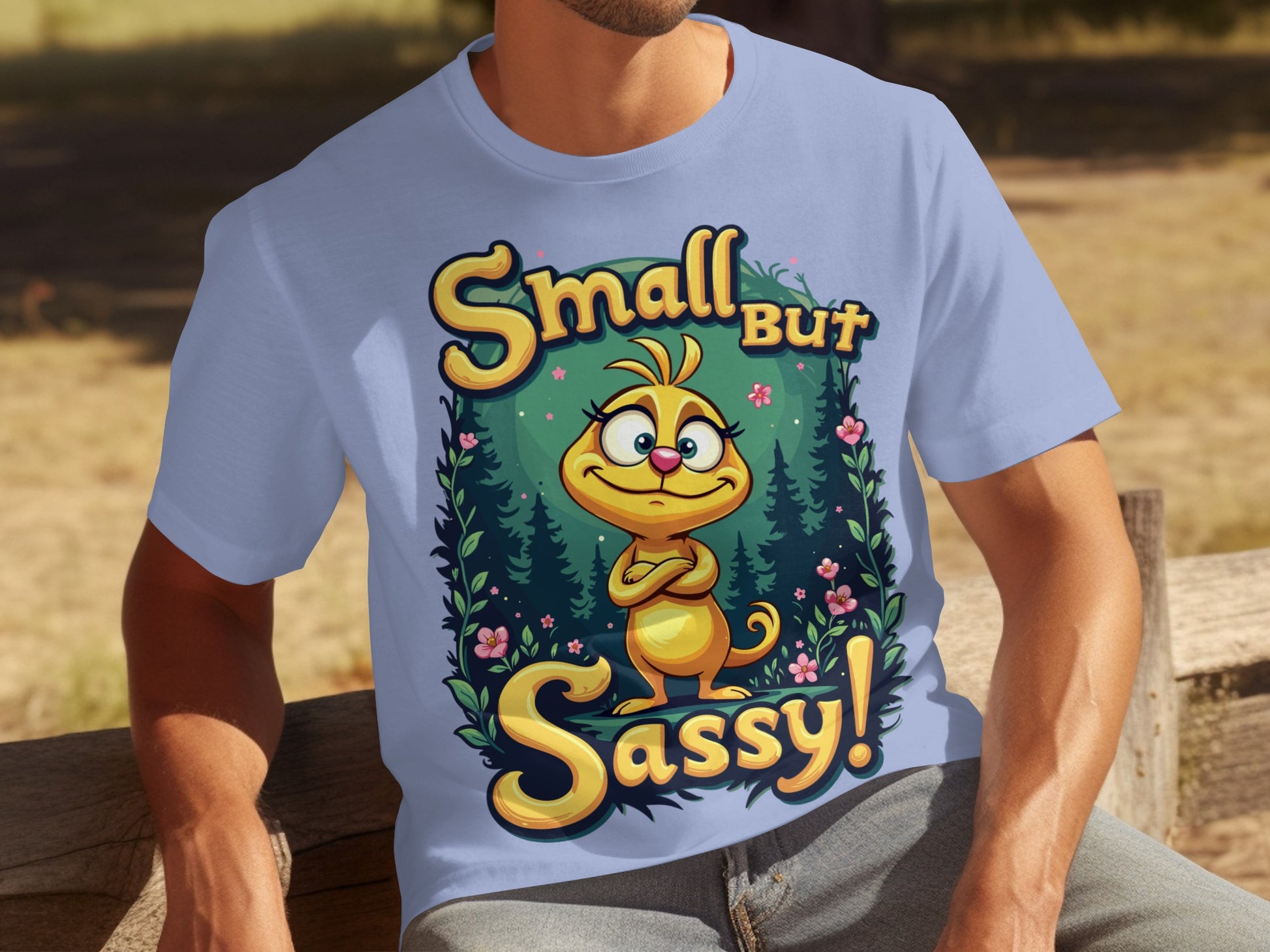 Small But Sassy Cartoon Graphic T-Shirt for Fun Style
