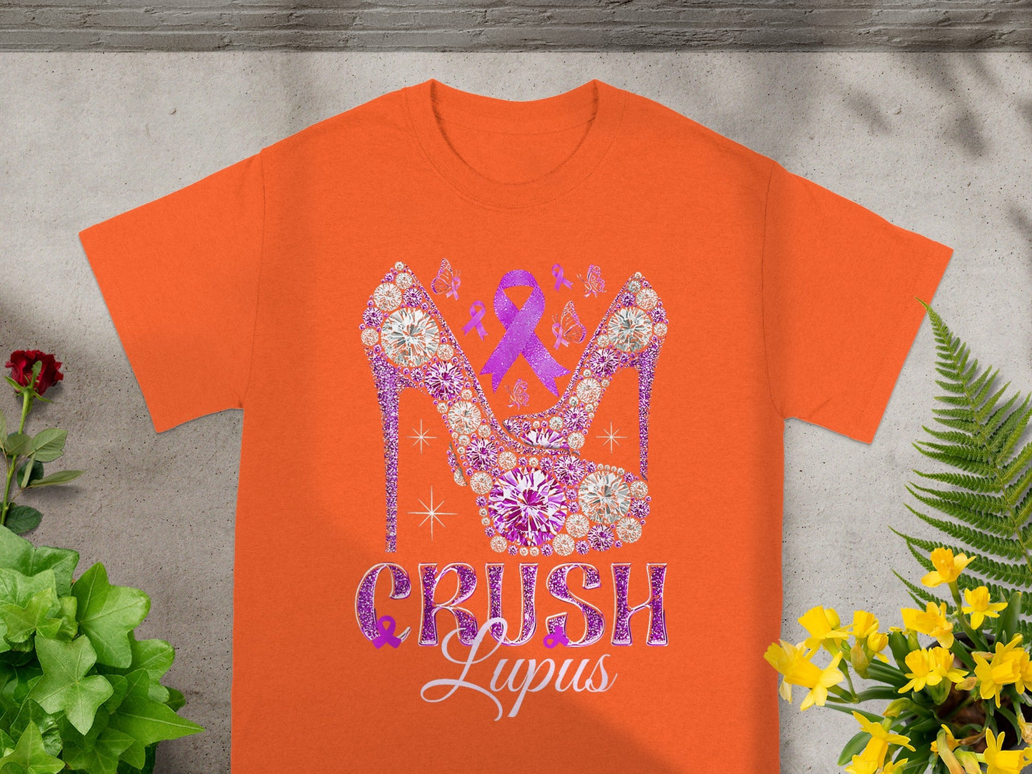 Crush Lupus High Heel Butterfly Orange Shirt